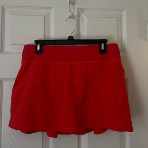 Red Lululemon Pace Rival Skirt